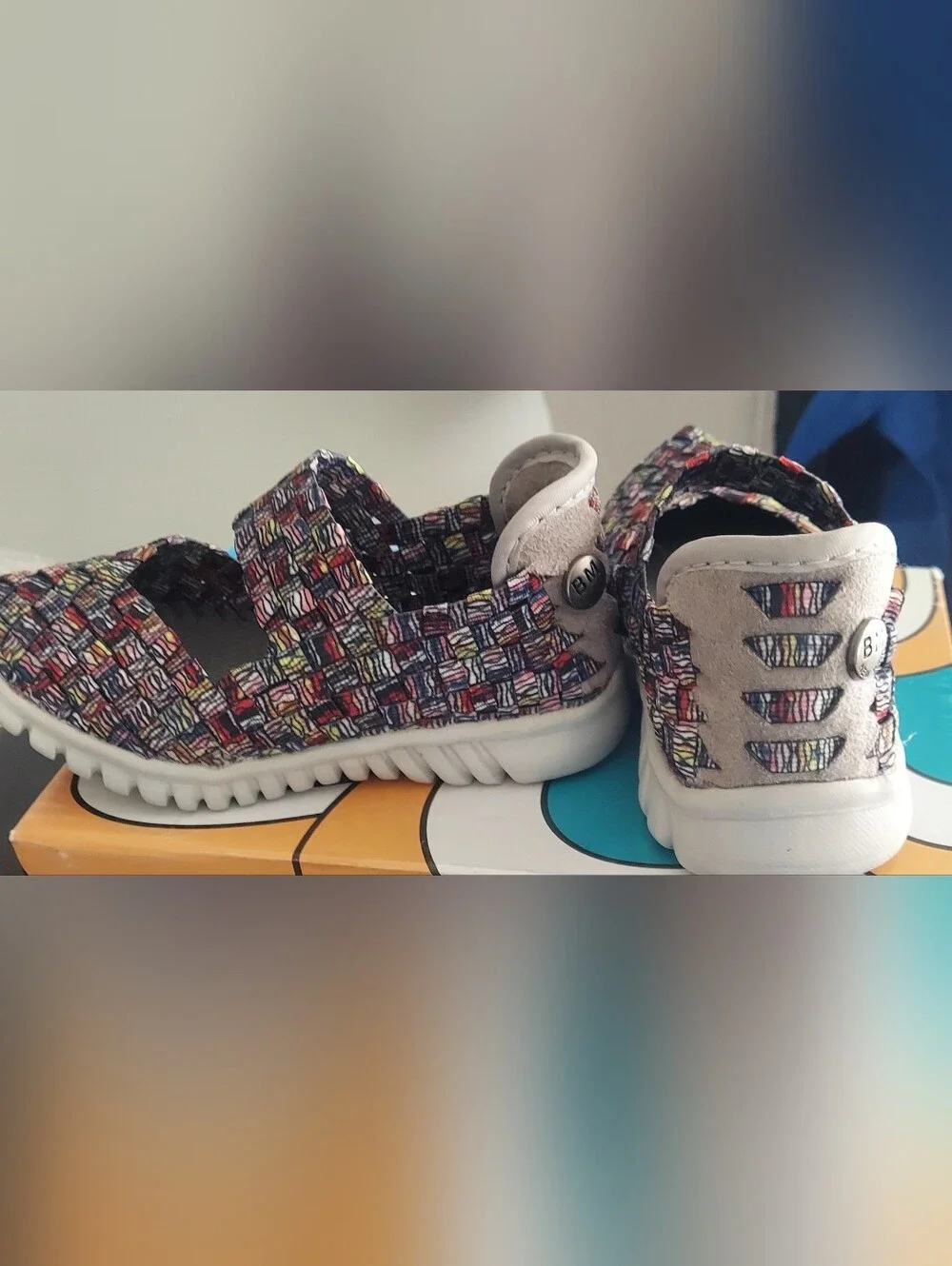 Bernie Mev. Kids Multicolor Woven Mary-Jane Sandals